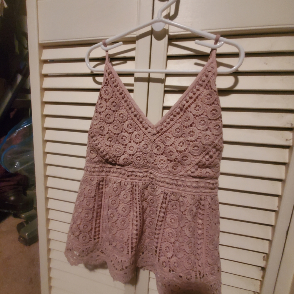 Abercrombie & Fitch Mauve Lace V-Neck Camisole